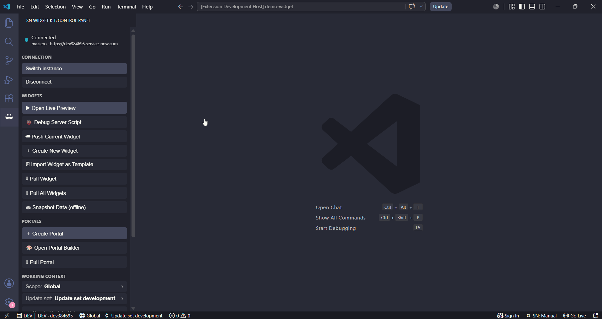 Rendering a widget with no instance connection